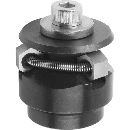 Kipp Centring Clamp Form:B Hexagon, D=14, 5, D1=M04, D4=4, 3, Steel Hardened And Black Oxid Fi, Comp:Steel K0358.201504